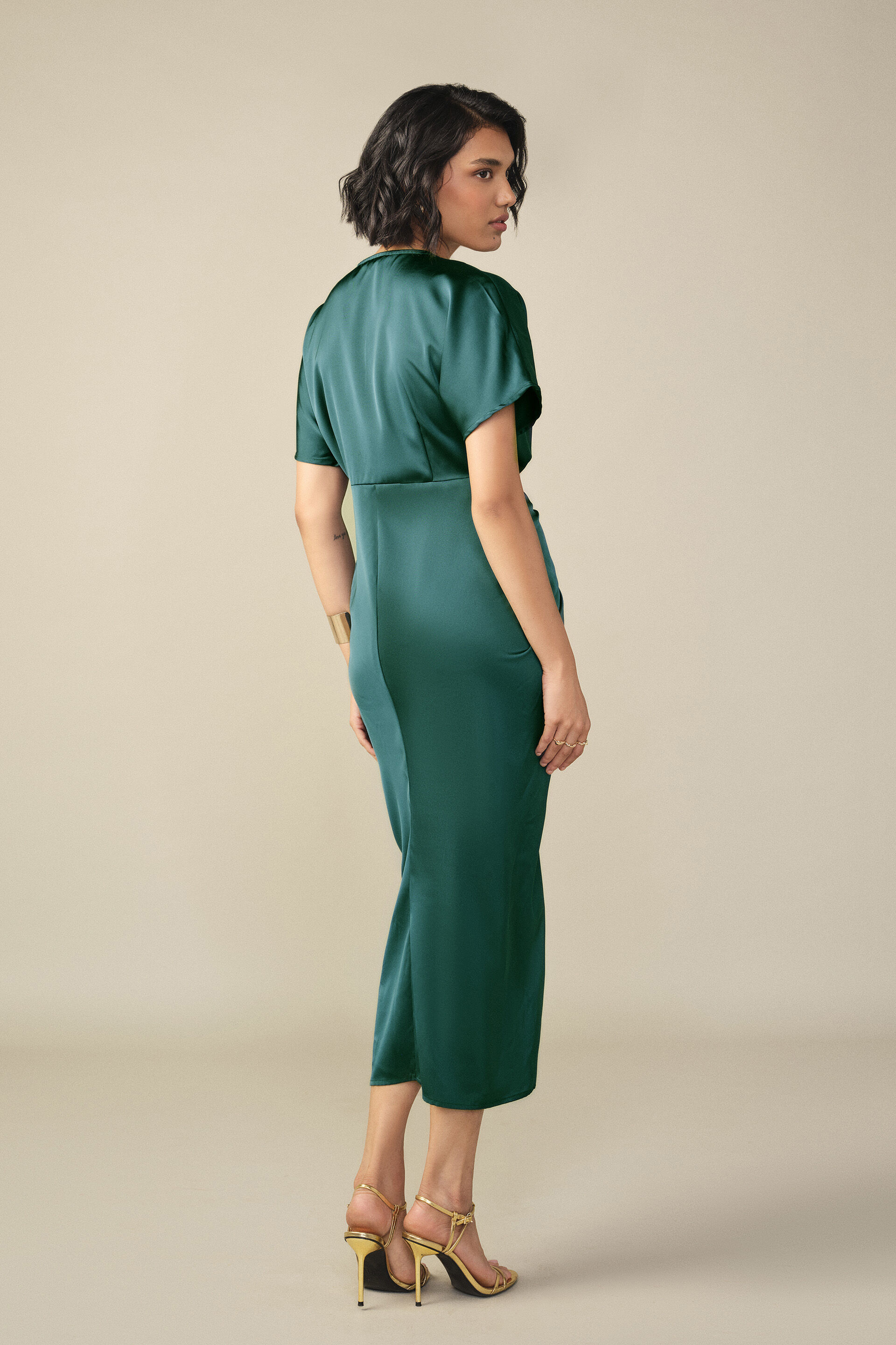 Draped Dress in Teal, Teal, image 6